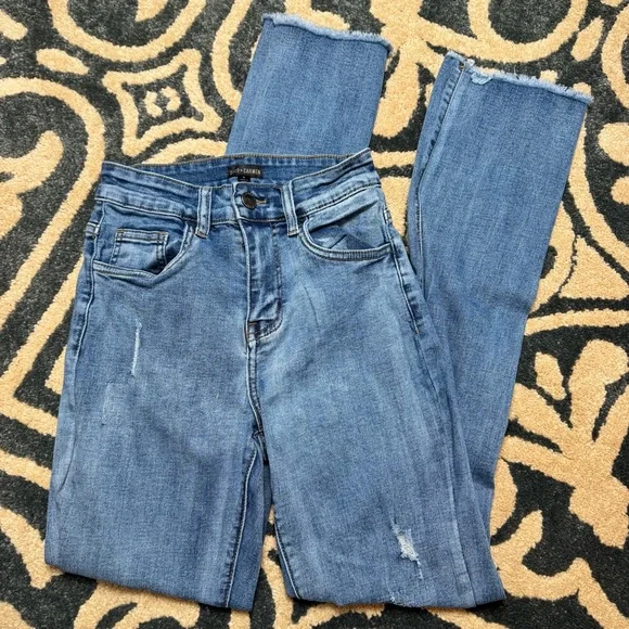 Coco + Carmen Classic Blue Straight Leg Jeans - Picture 1 of 8